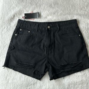 NASTYGAL DEMIN | distressed high waisted short | size:8 | unworn with tags